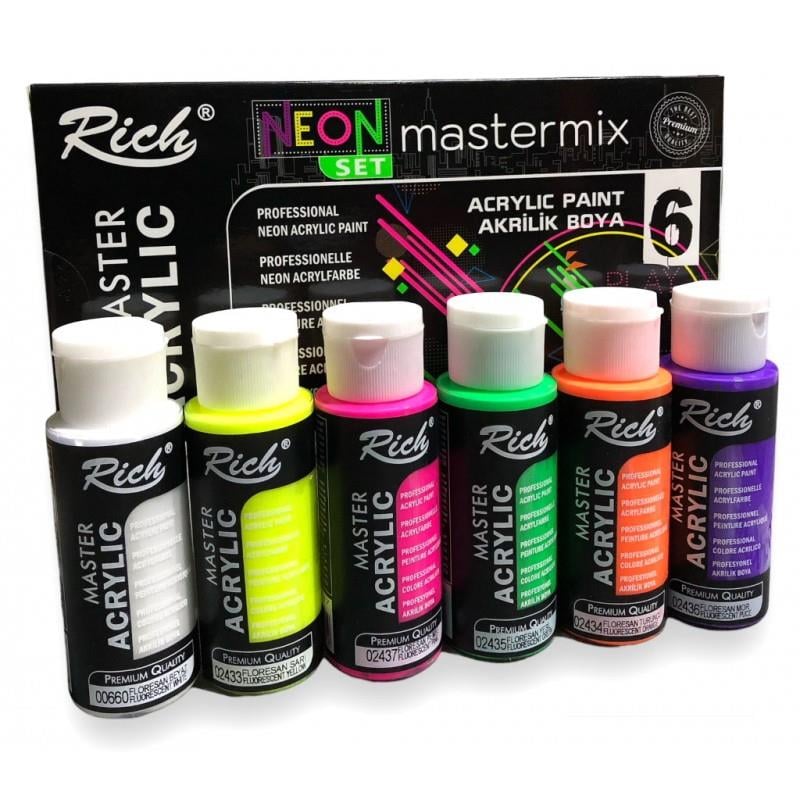 Rich Akrilik Boya Master Mix Neon Set 6 Lı 60 Cc