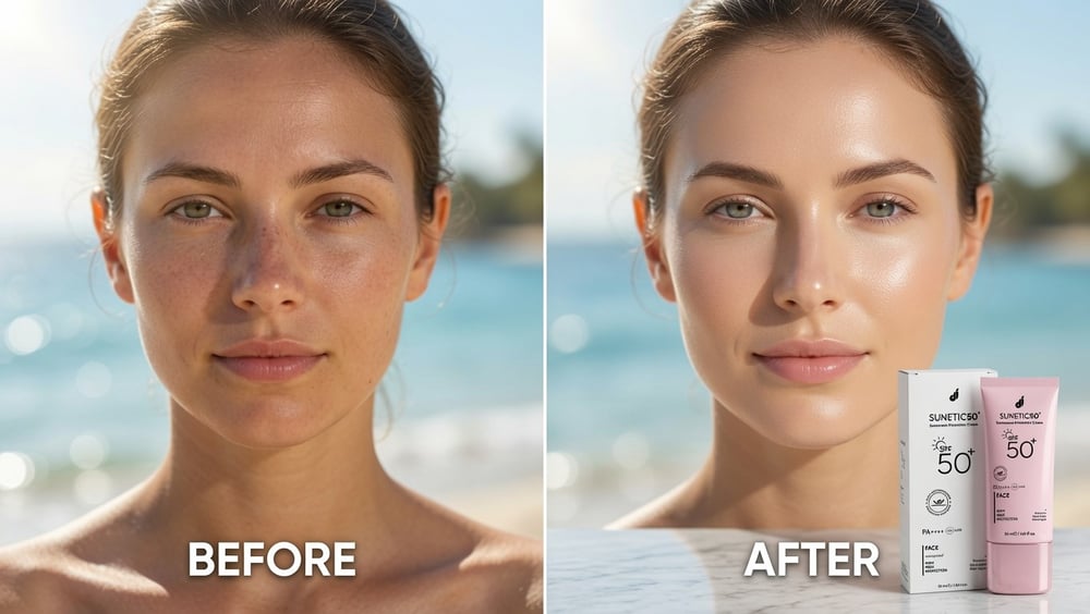 Suneti 50+ SPF Güneş Koruyucu Yüz Kremi 50ml