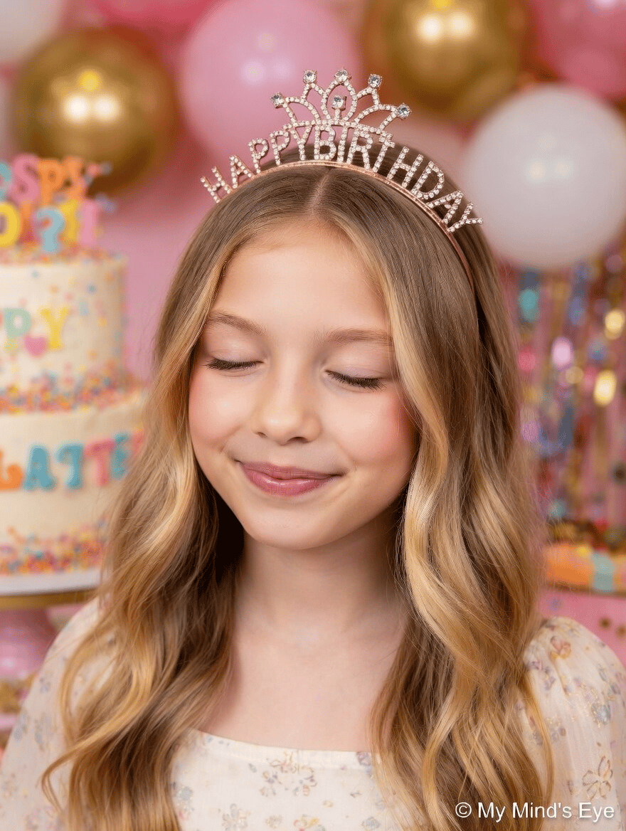 Taç Metal Taşlı Happy Birthday Rose Gold