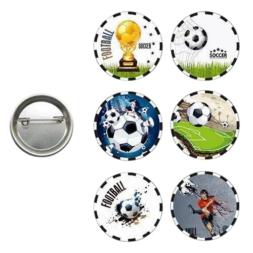 Yaka veya çantaya takılan metal rozeti Futbol  Temalı 6lı paket Pinyata İçi Doğum Günü Hediyesi