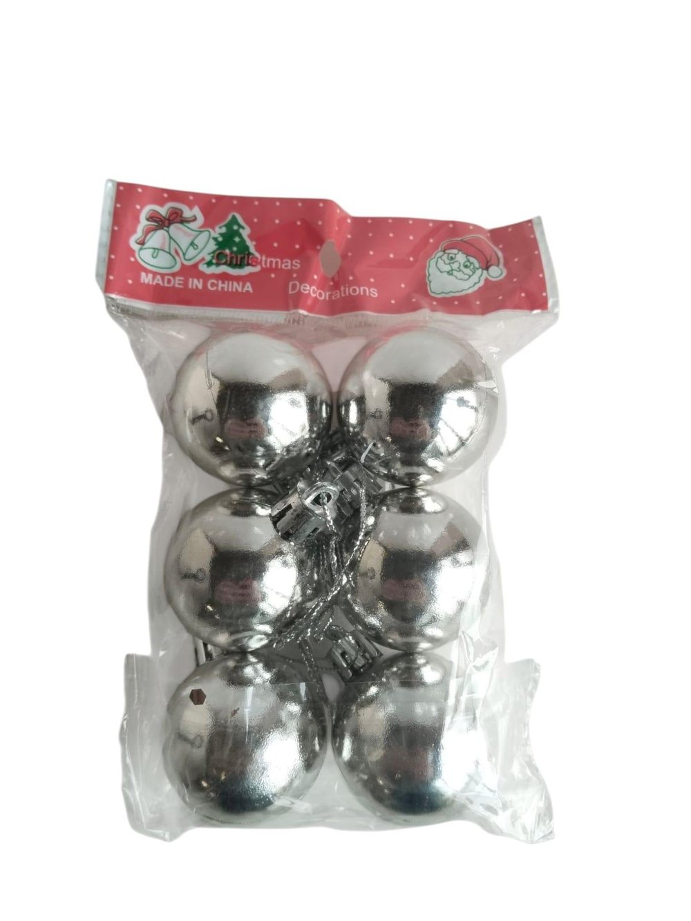 Yılbaşı Top Süs Gümüş 4cm 6lı