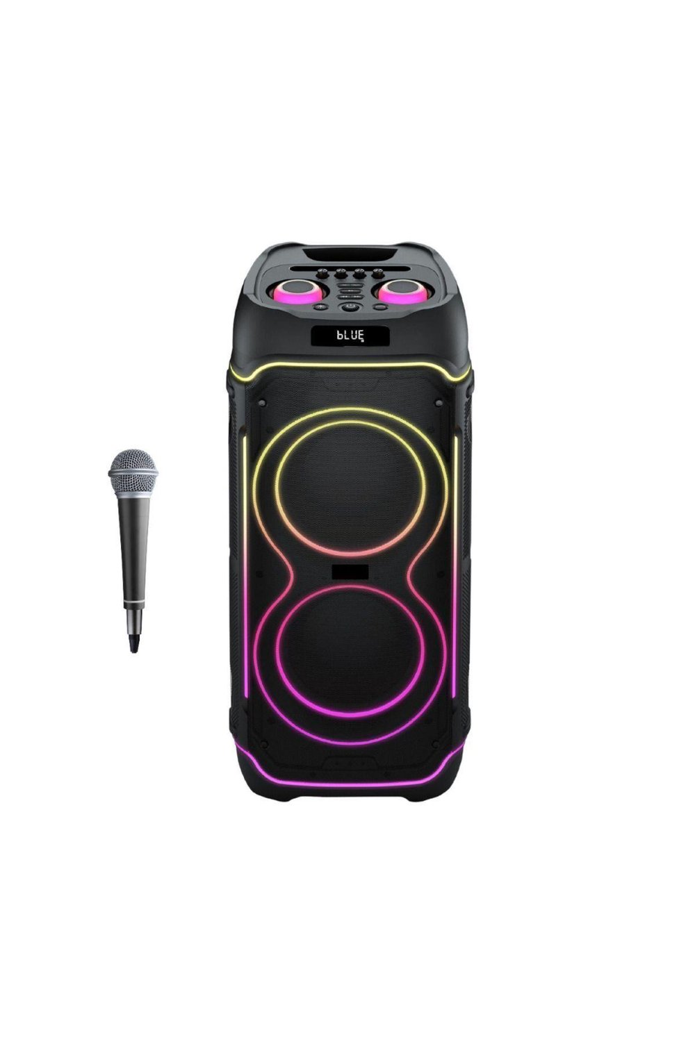 100W Bluetooth Hoparlör 10İnçx2 Karaoke Mikrofonlu Bluetooth Hoparlör