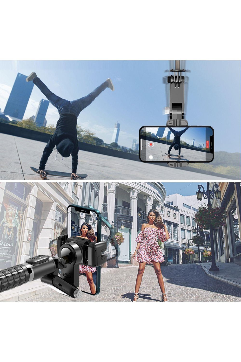 360° Hareket Algılayıcı Sensörlü Akıllı Çekim Selfie Takip Gimbal Telefon Tutucu Vlog Tripod Işık