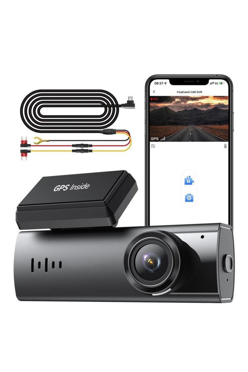 Araç içi kamera ön arka kamera 2K+1K WiFi GPS sürüş kaydedici ön panel kamerası park monitörü WDR