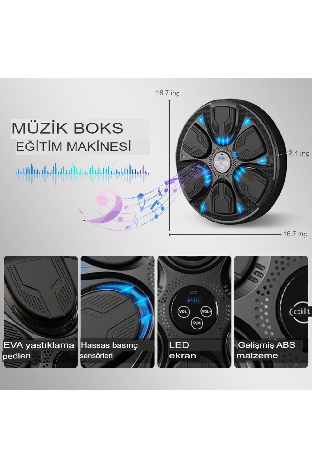 Boks Makinesi Akıllı Boks Standı Müzikli Eldivenli Yetişkin Çocuk Egzersiz Boks Spor Ekipmanı