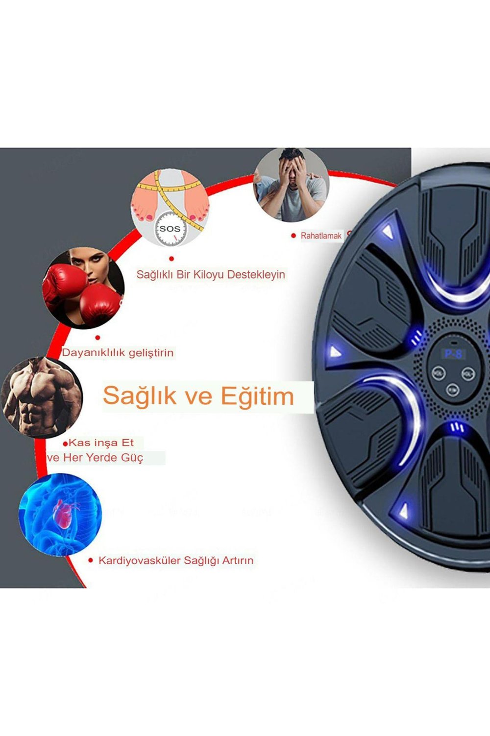 Boks Makinesi Akıllı Boks Standı Müzikli Eldivenli Yetişkin Çocuk Egzersiz Boks Spor Ekipmanı