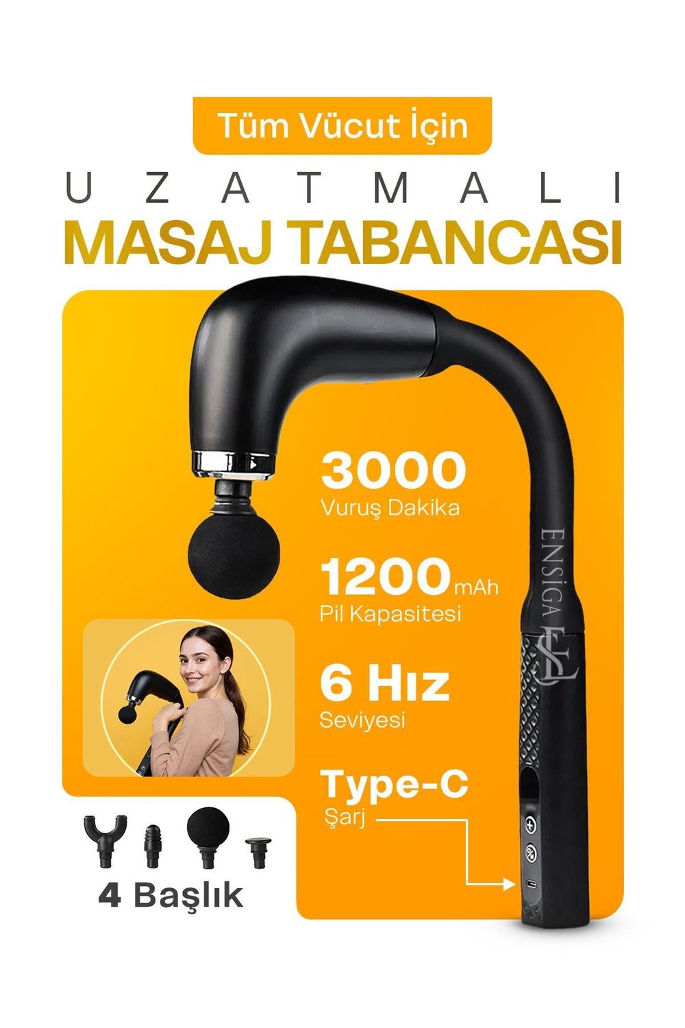 Derin Kas Gevşeticili Mini Vurmalı Kas Masaj Tabancası