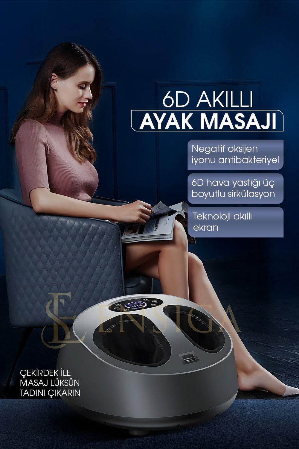 Hava Yastıklı - Kumandalı - 6D Ayak Masaj Makinesi - Yoğurma Sıcak Kompres Tam Sarılı Ayak Masajı