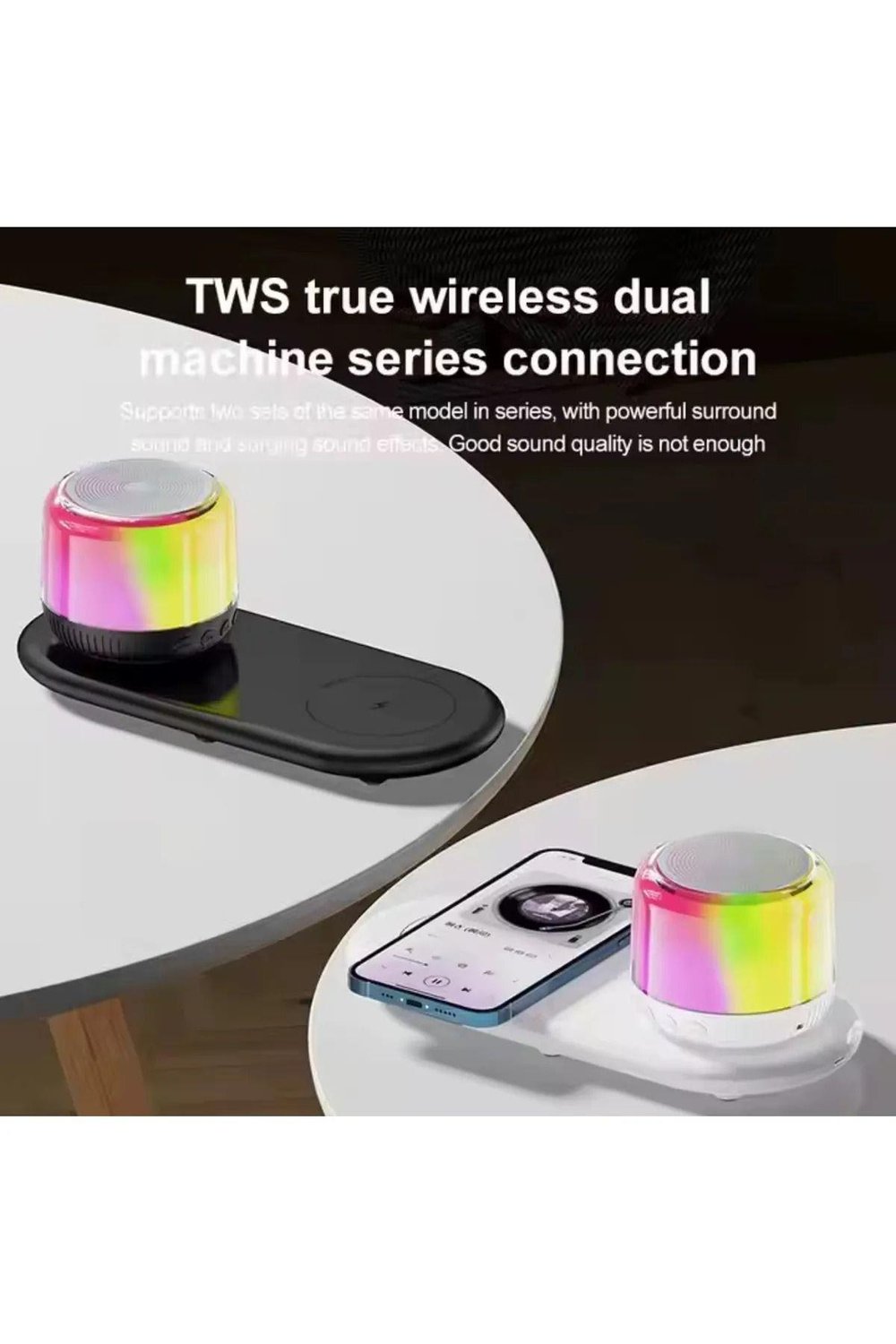 MagSafe Şarj Stantlı Kablosuz RGB Hoparlör