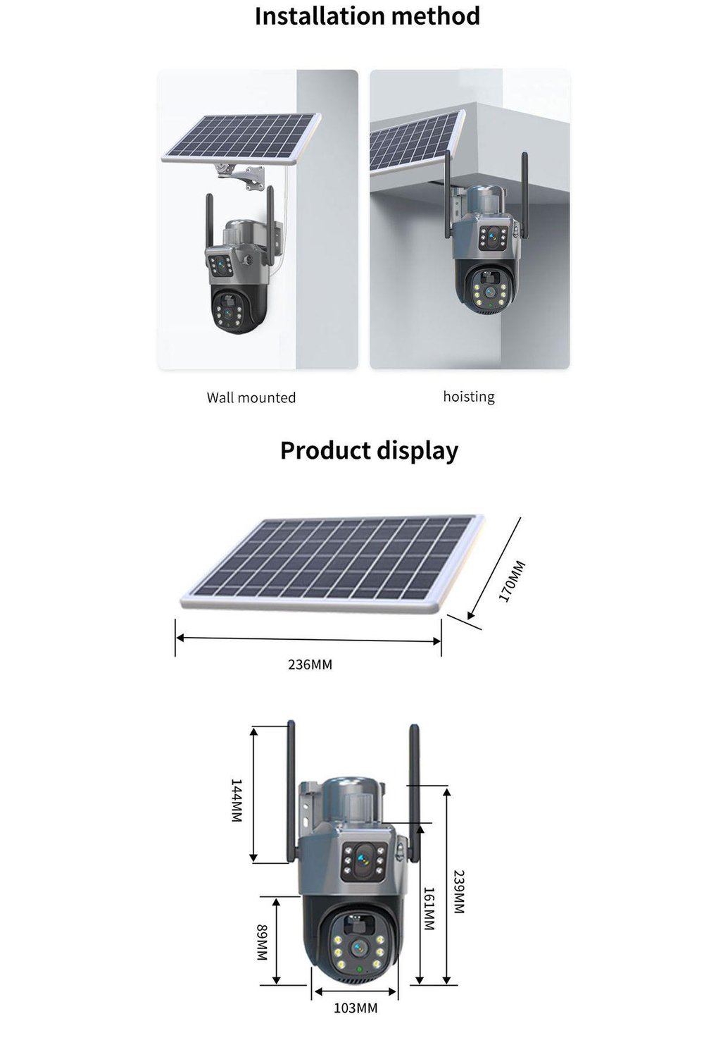 Pro 4G Solar Dual Lens Hareketli Gece Görüş Dual Lens 6MP Uzaktan İzleme Akıllı Kamera 128GB