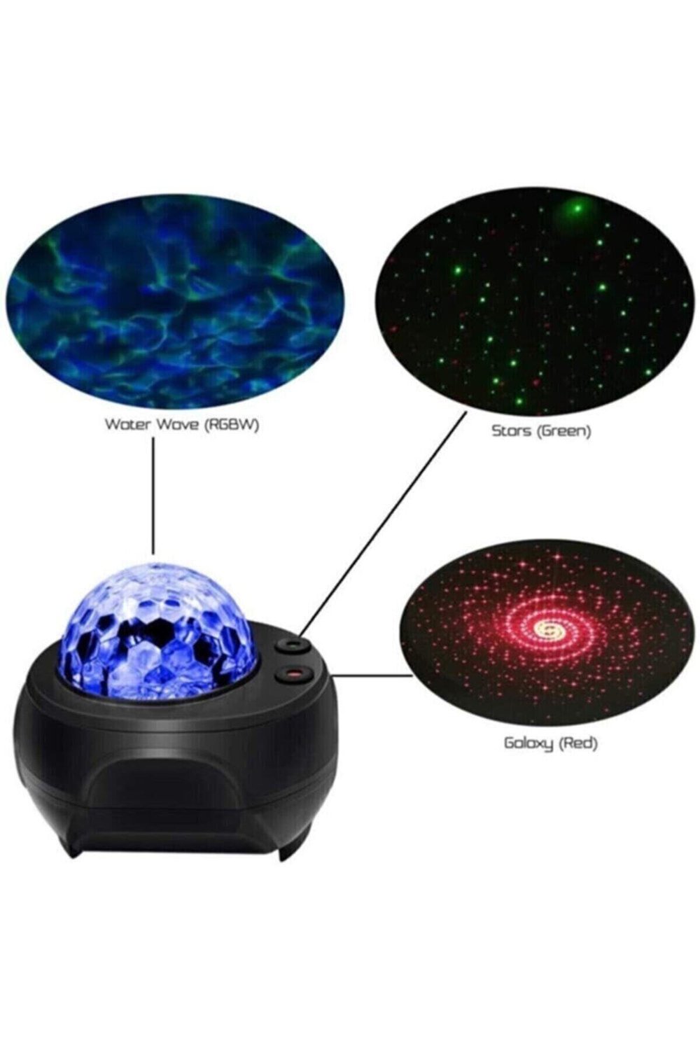 Projektör Parti Gece Lambası Bluetooth Hoparlör Starry Ambians