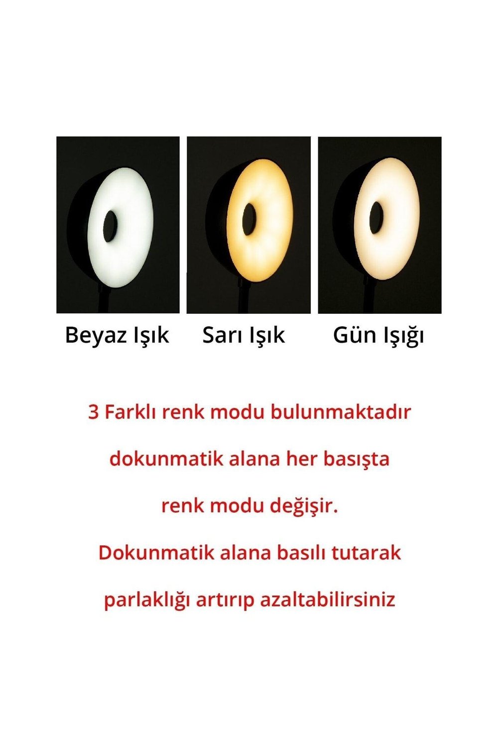 Şarjlı Dokunmatik 20 Led Çalışma Okuma Işığı Flexible Masa Lambası
