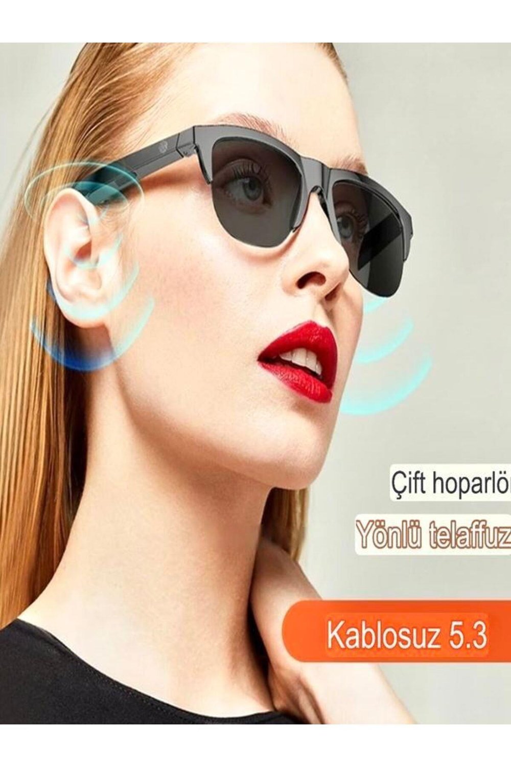 Unisex Bluetooth 5.3 HIFI Çift Hoparlörlü Akıllı UV HD Güneş Gözlüğü - Dokunmatik Kontrol