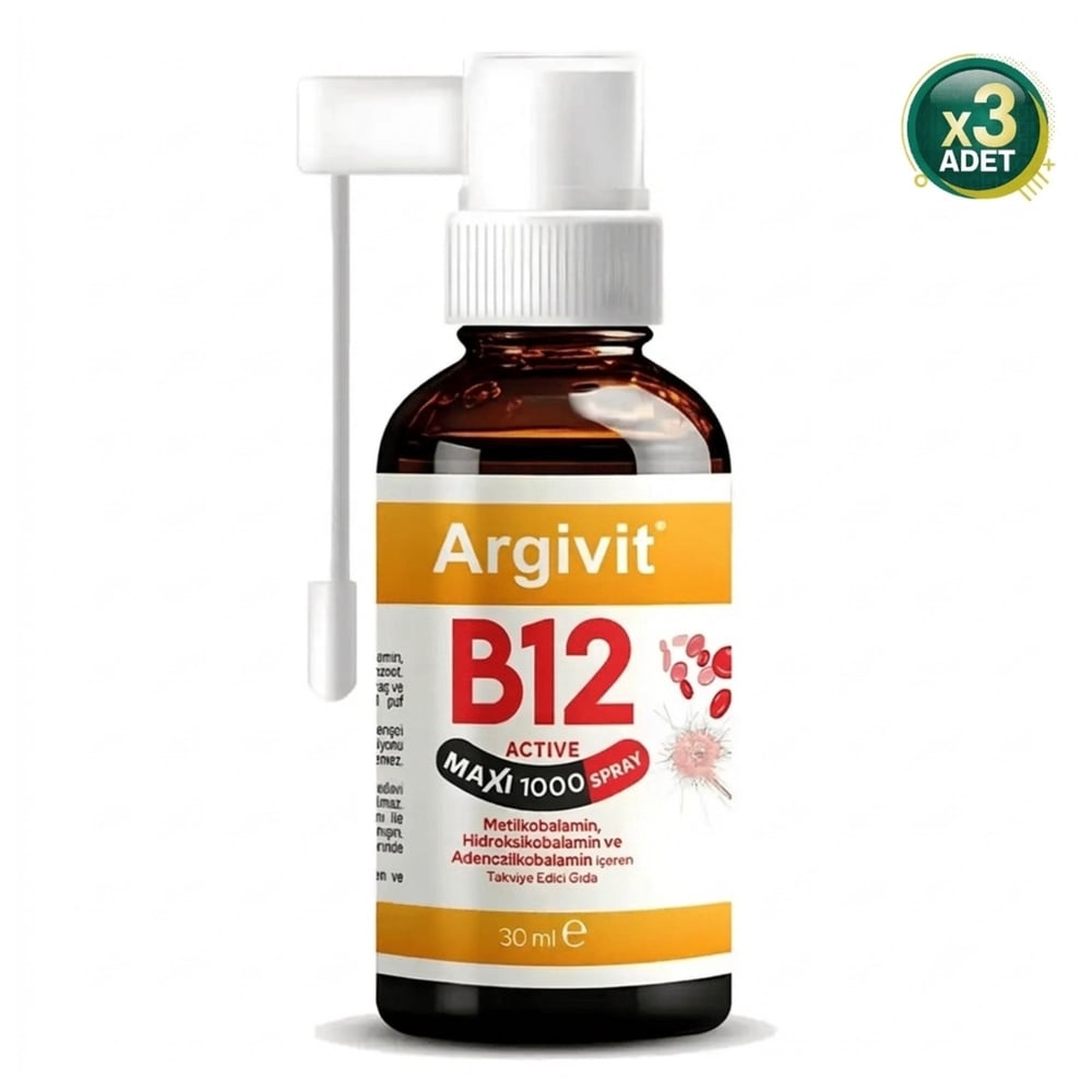 Argivit B12 Active Maxi 1000 30 ml Sprey 3 Adet