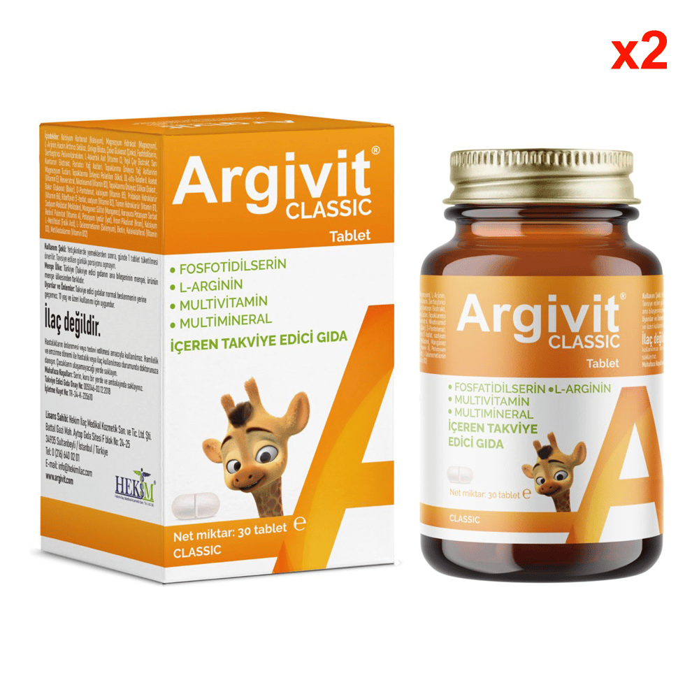 Argivit Classic 30 Tablet 2 Adet (Ilaç Kutusu Hediyeli)