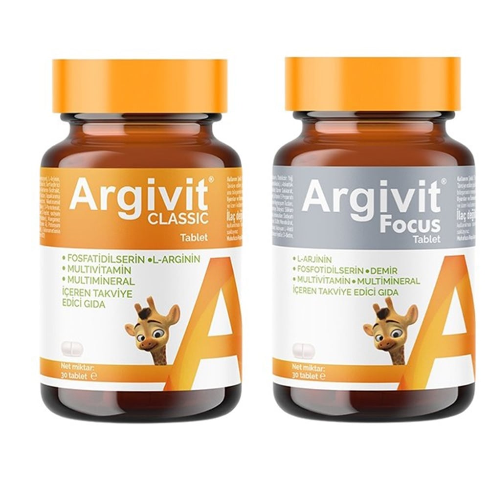 Argivit Focus 30 Tablet + Argivit Classic 30 Tablet (Ilaç Kutusu Hediyeli)