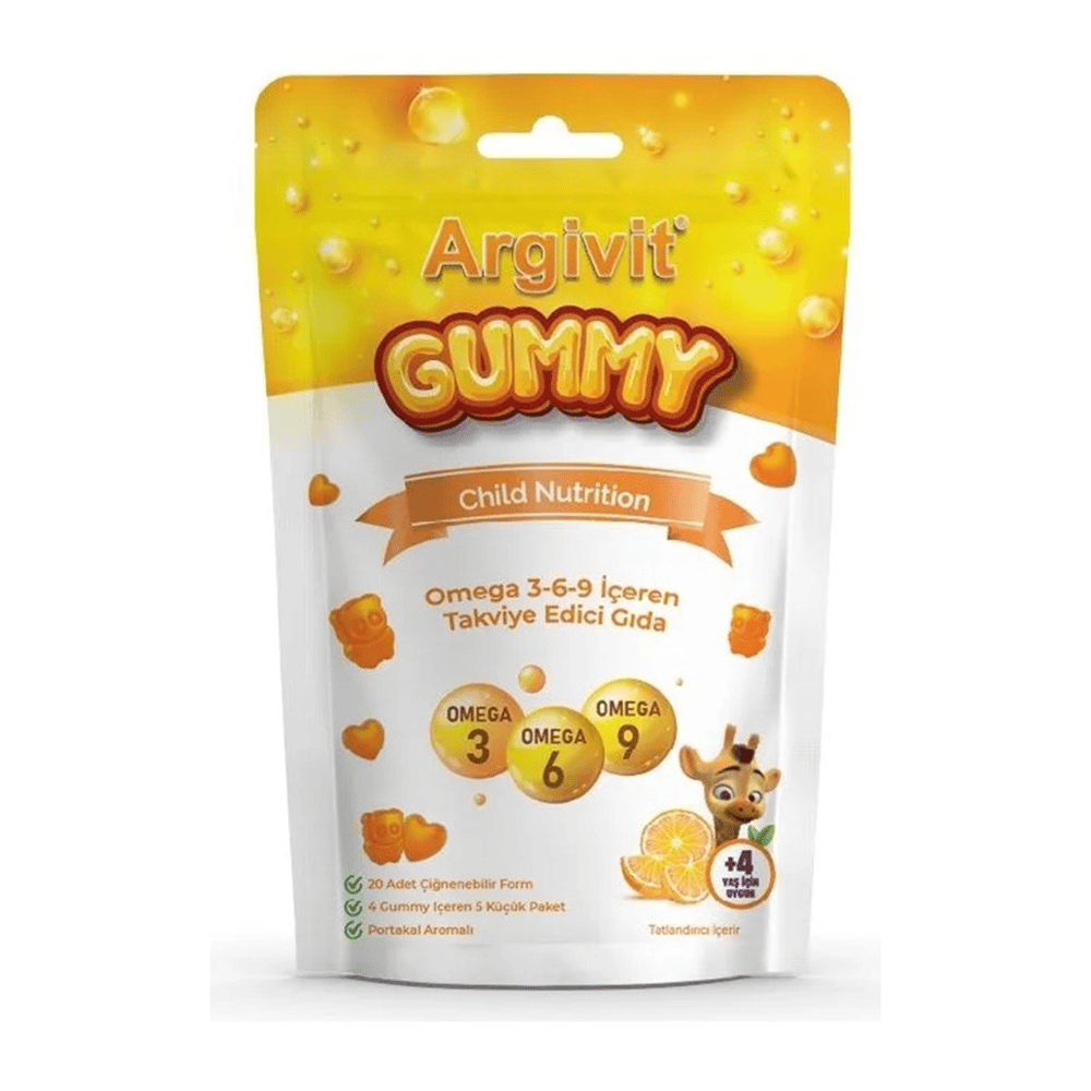 Argivit Gummy Jelibon Omega 3-6-9 Içeren Takviye Edici Gıda - Portakal 
