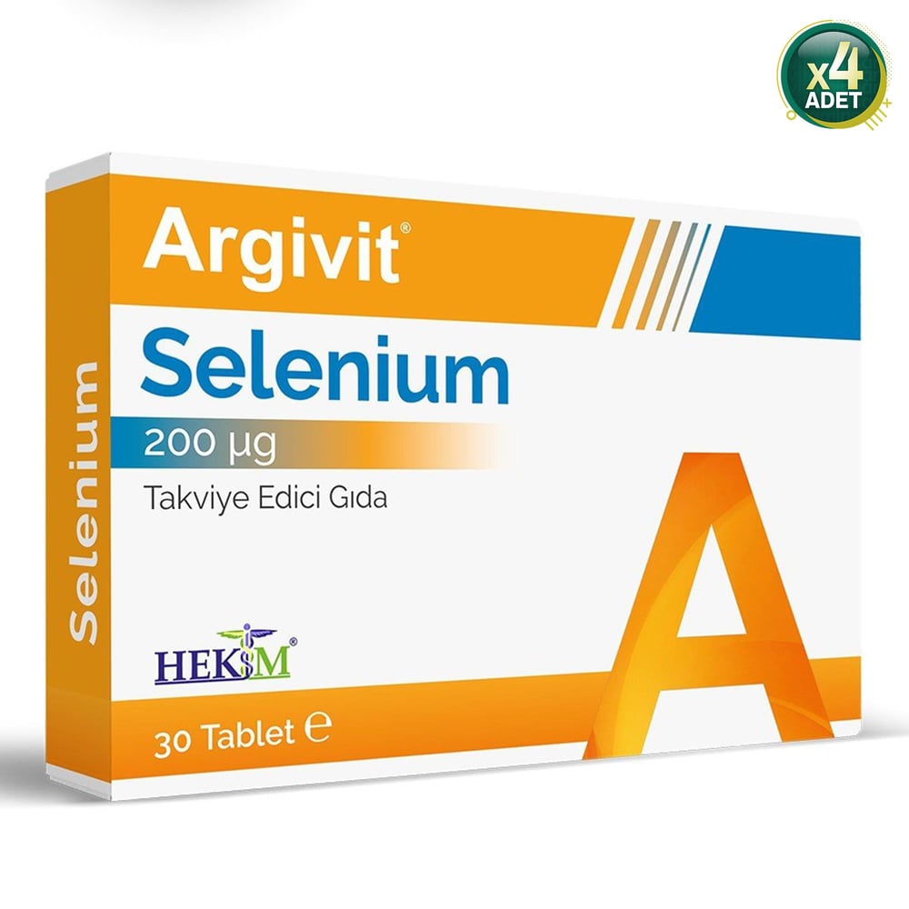 Argivit Selenium Selenyum İçeren Takviye Edici Gıda 30 Tablet 4 Adet