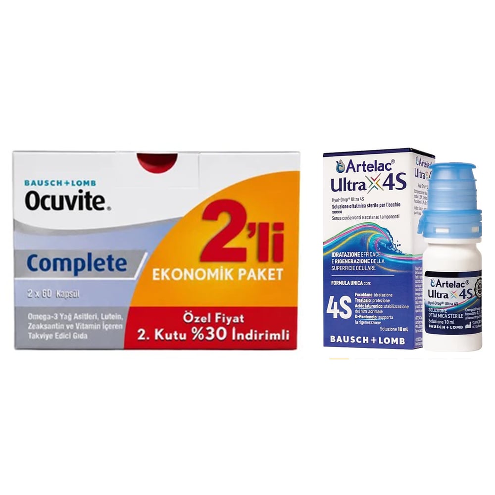 Artelac 4S Göz Damlası 10 ml  + Ocuvite Complete 60 Kapsül Avantaj Paket
