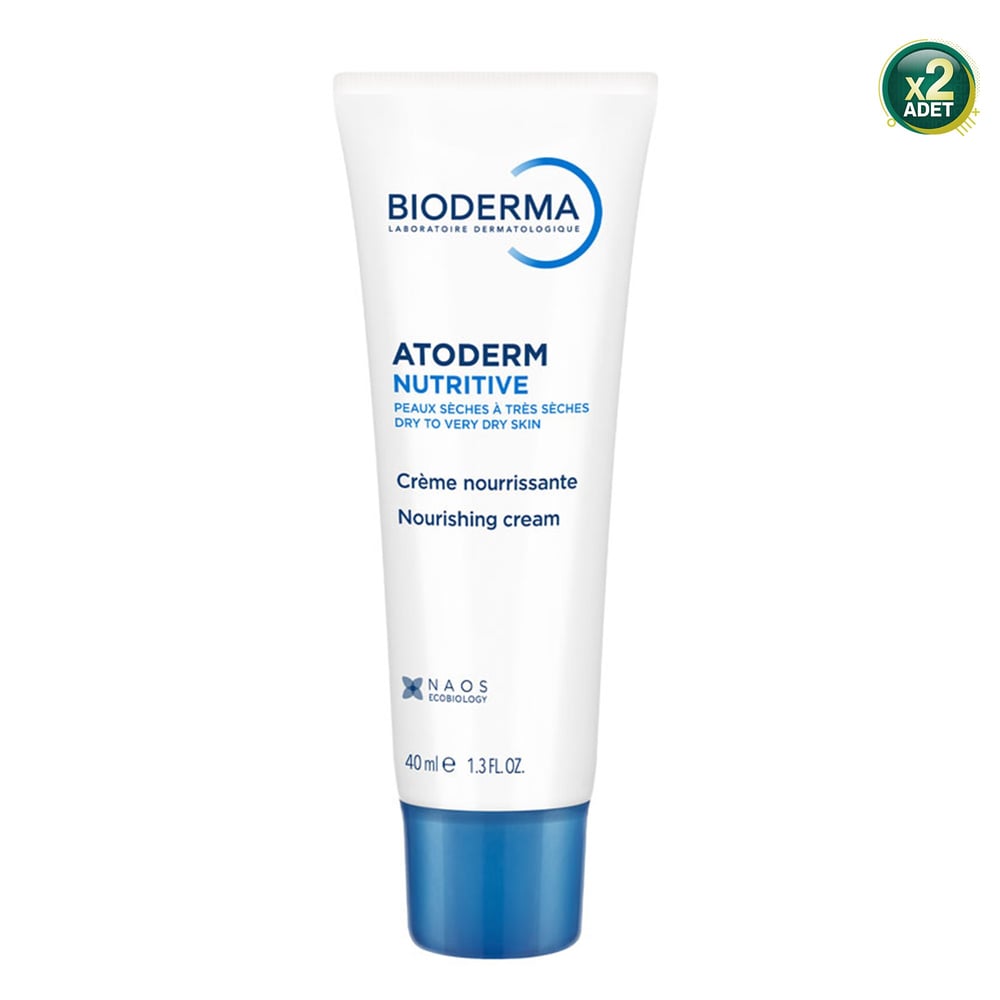 Bioderma Atoderm Nutrition Çok Kuru ve Olgun Ciltler için Avokado ve Shea Yağı İçeren Besleyici ve Nemlendirici Yüz Kremi 40 Ml (2 paketi)