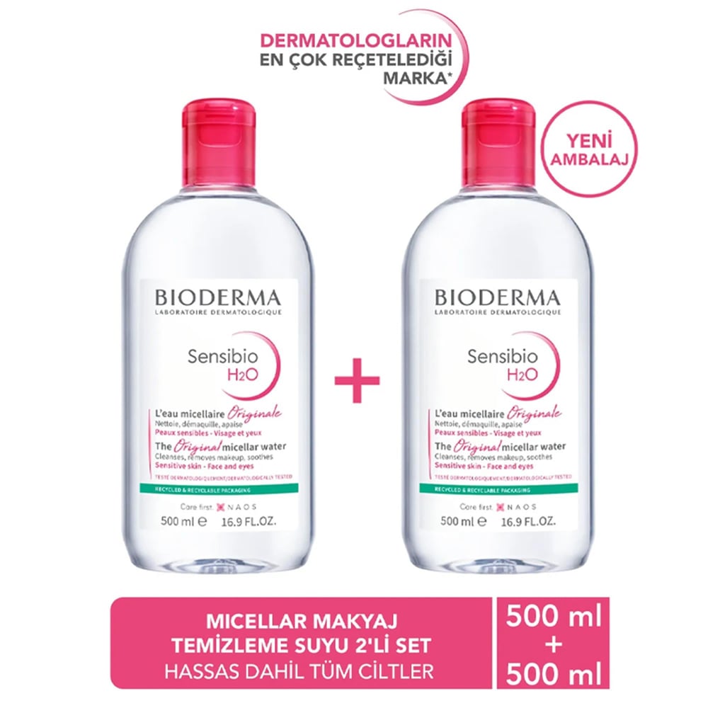 Bioderma Sensibio H2O 500 ml 2 Adet Yüz Temizleme Suyu