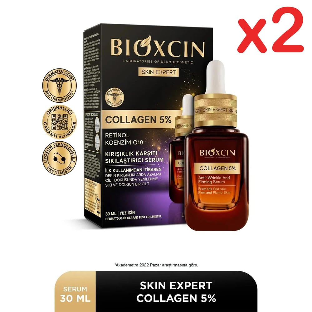 Bioxcin Skin Expert Collagen %5 Kırışıklık Karşıtı Sıkılaştırıcı Serum 30 ml 2 Adet