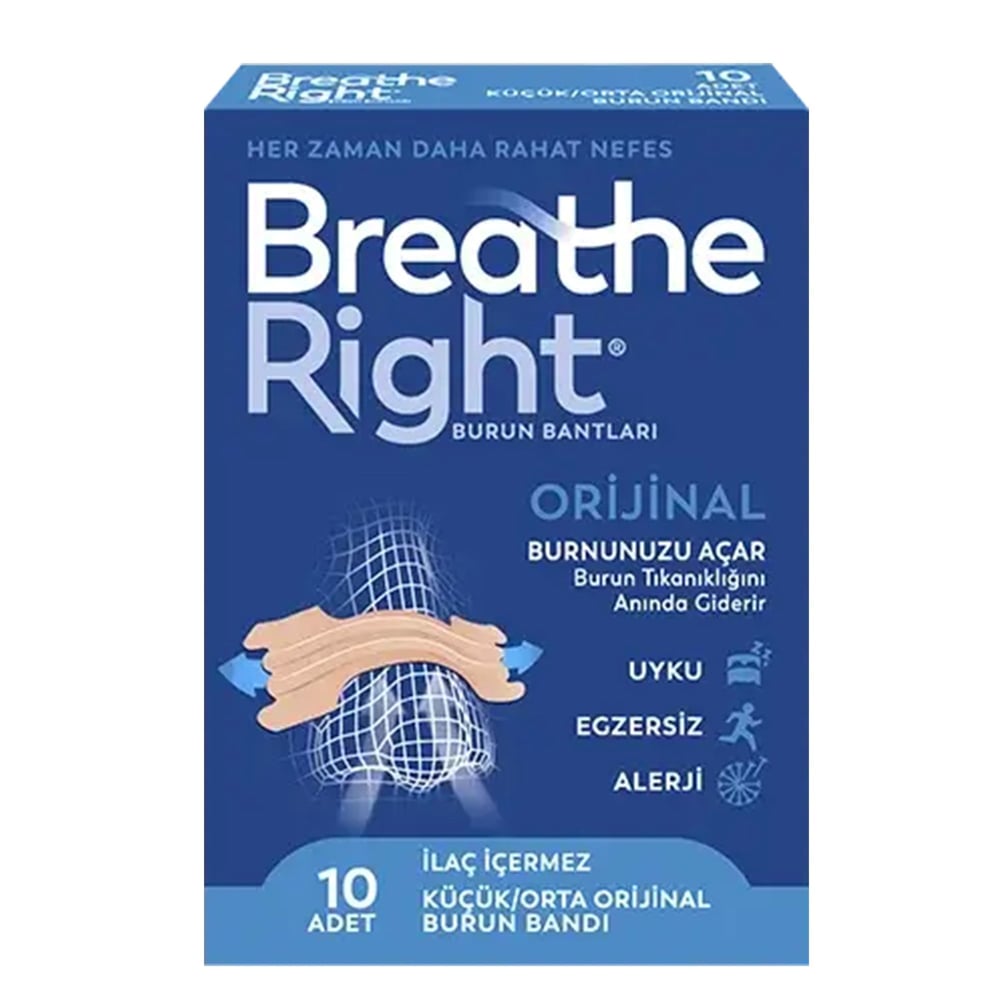 Breathe Right Orijinal Küçük - Orta Boy 10'lu Burun Bandı