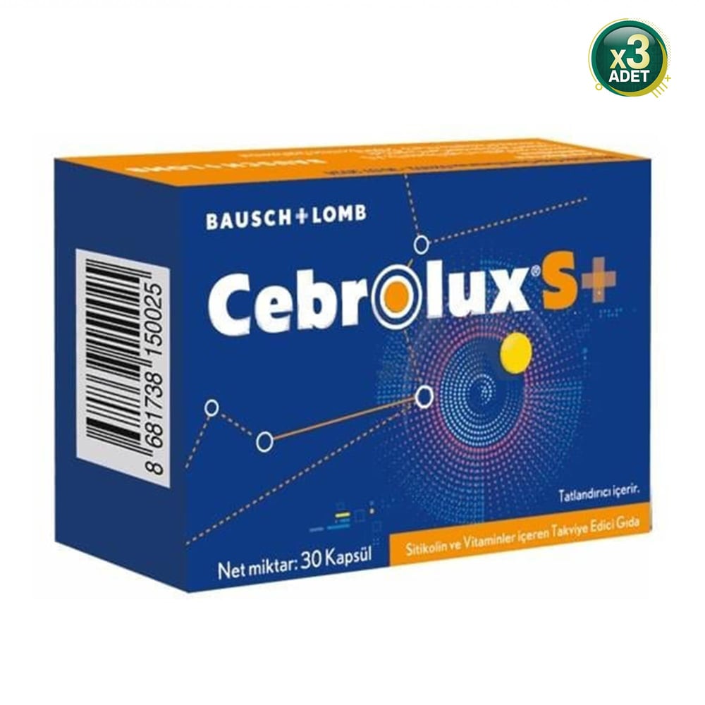 Cebrolux S + Sitikolin Vitamin 30 Kapsül 3 Adet