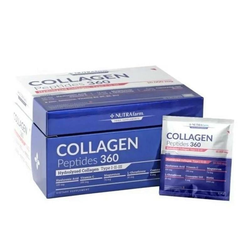 Dermoskin NutraFarm Collagen Peptides 360 Tip 1-2-3 Çilek Aromalı 30 Saşe