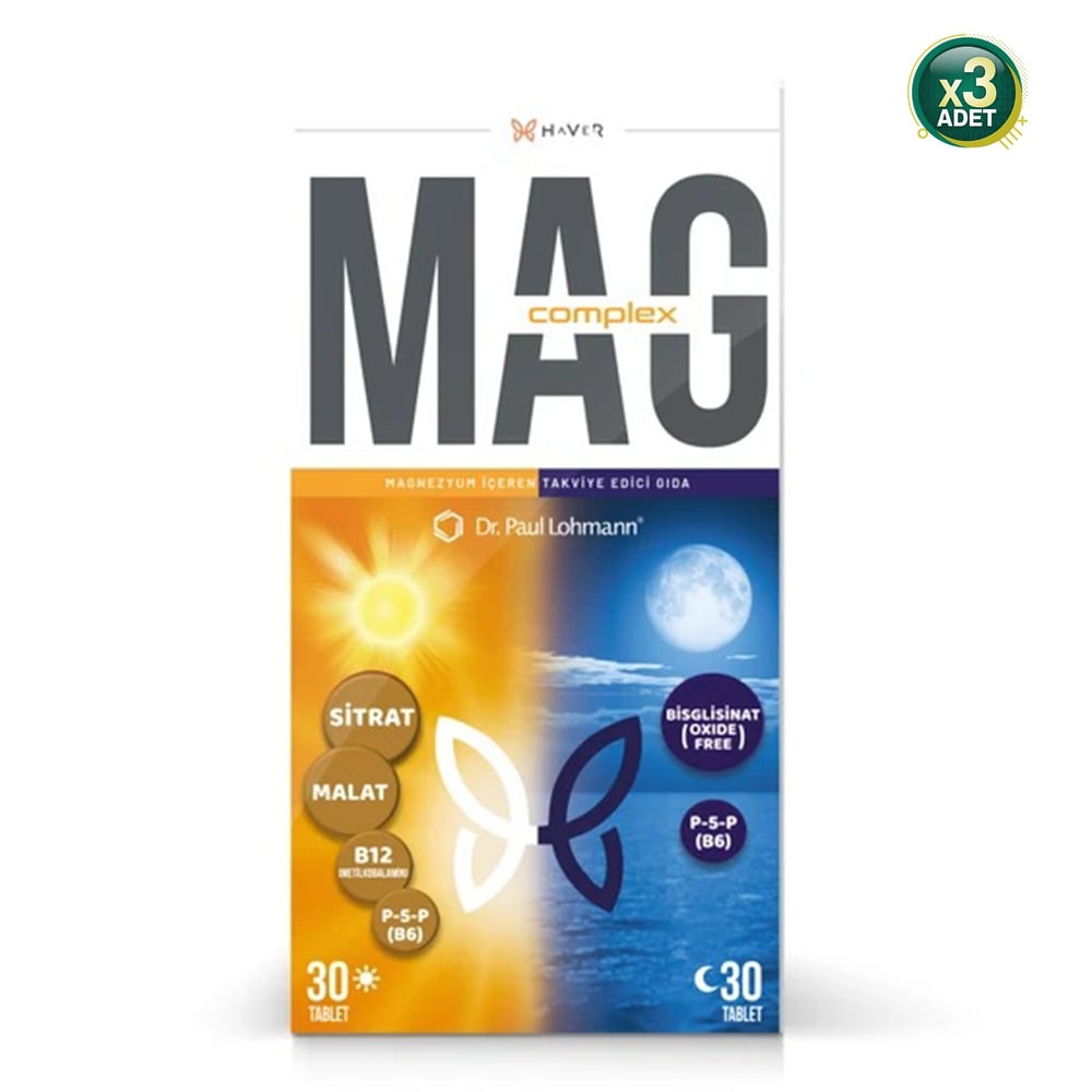 Haver Mag-Complex Day & Night 60 Tablet - 3 Adet (180 Tablet)