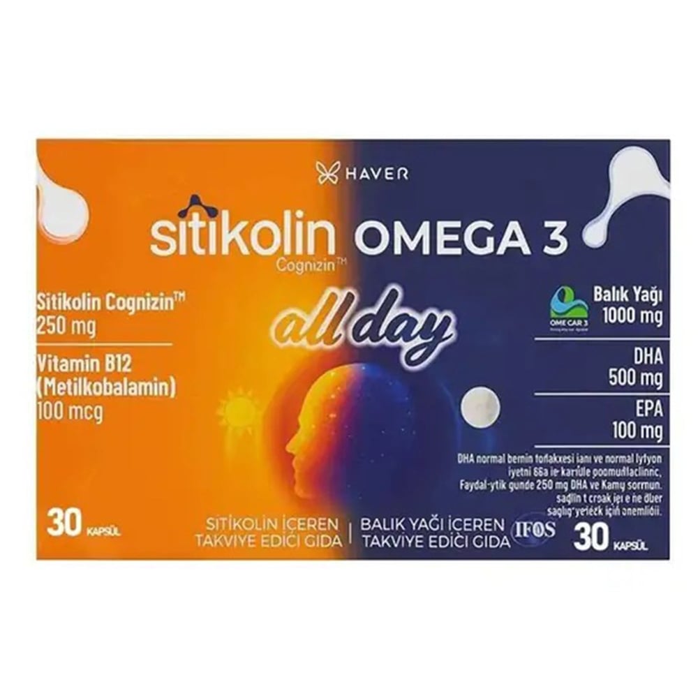 Haver Sitikolin Omega 3 All Day 60 Yumuşak Kapsül