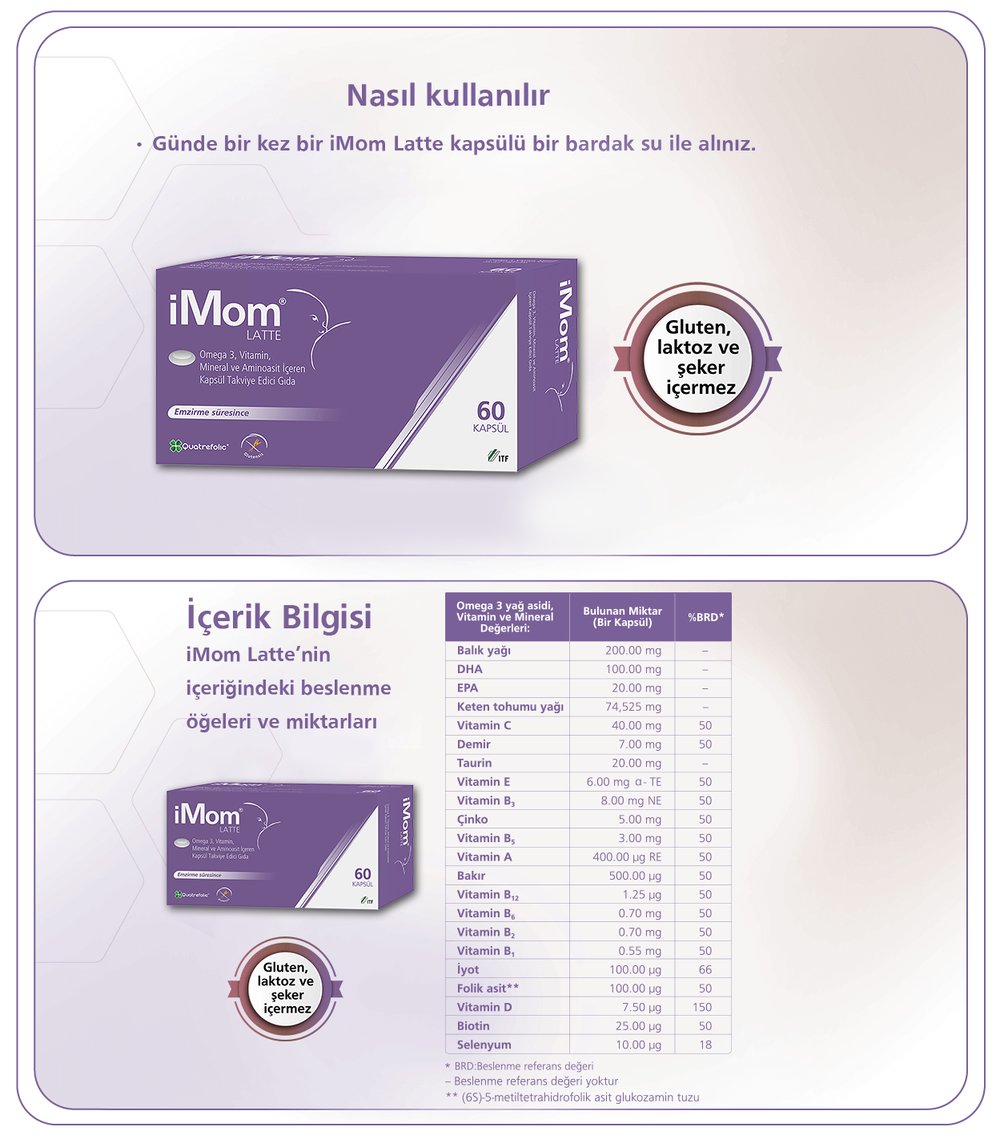 iMom Latte Omega 3 Takviye Edici Gıda 60 Kapsül
