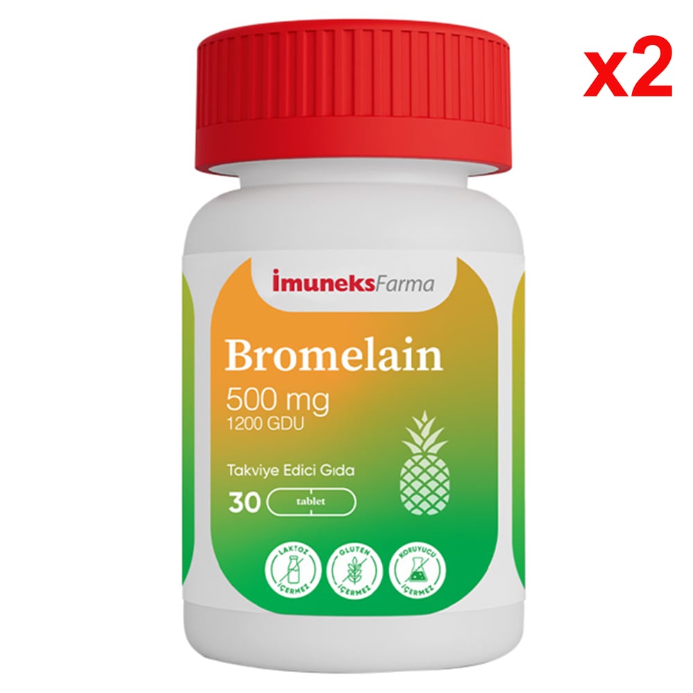 İmuneks Bromelain 500 mg 30 Kapsül  2 Adet