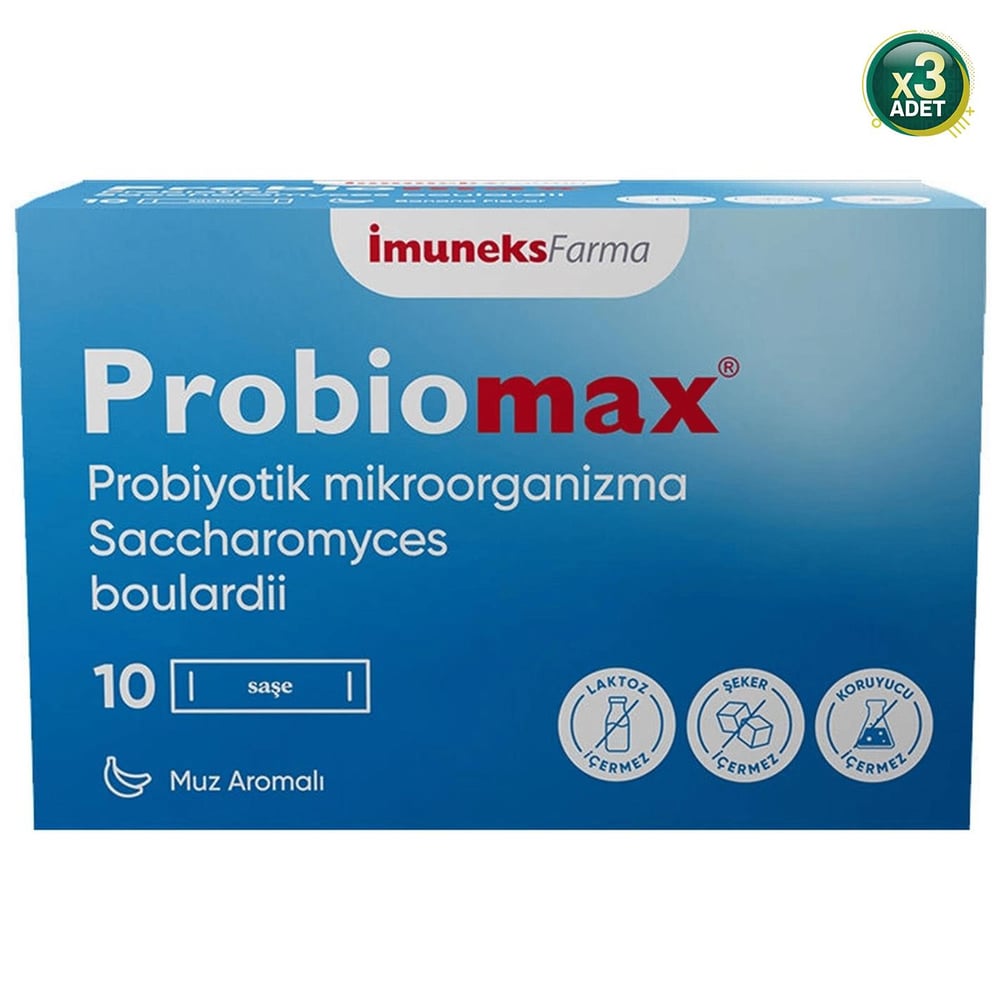 Imuneks Farma Imuneks Farma Probiomax ® Probiyotik Mikroorganizma İçeren Şase Takviye Edici Gıda 10 Şase x 3 Adet - Aromasız
