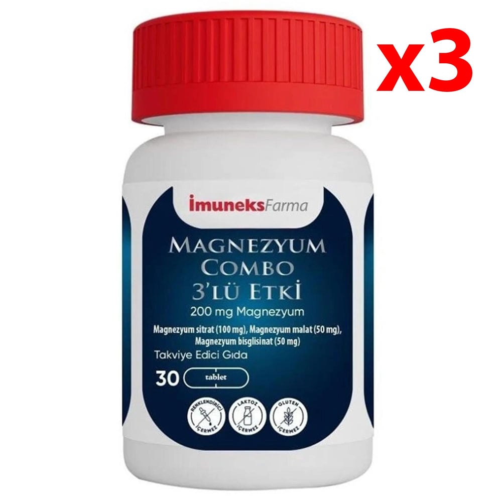 İmuneks Farma Magnezyum Combo 3lü Etki 30 Tablet 3 Adet