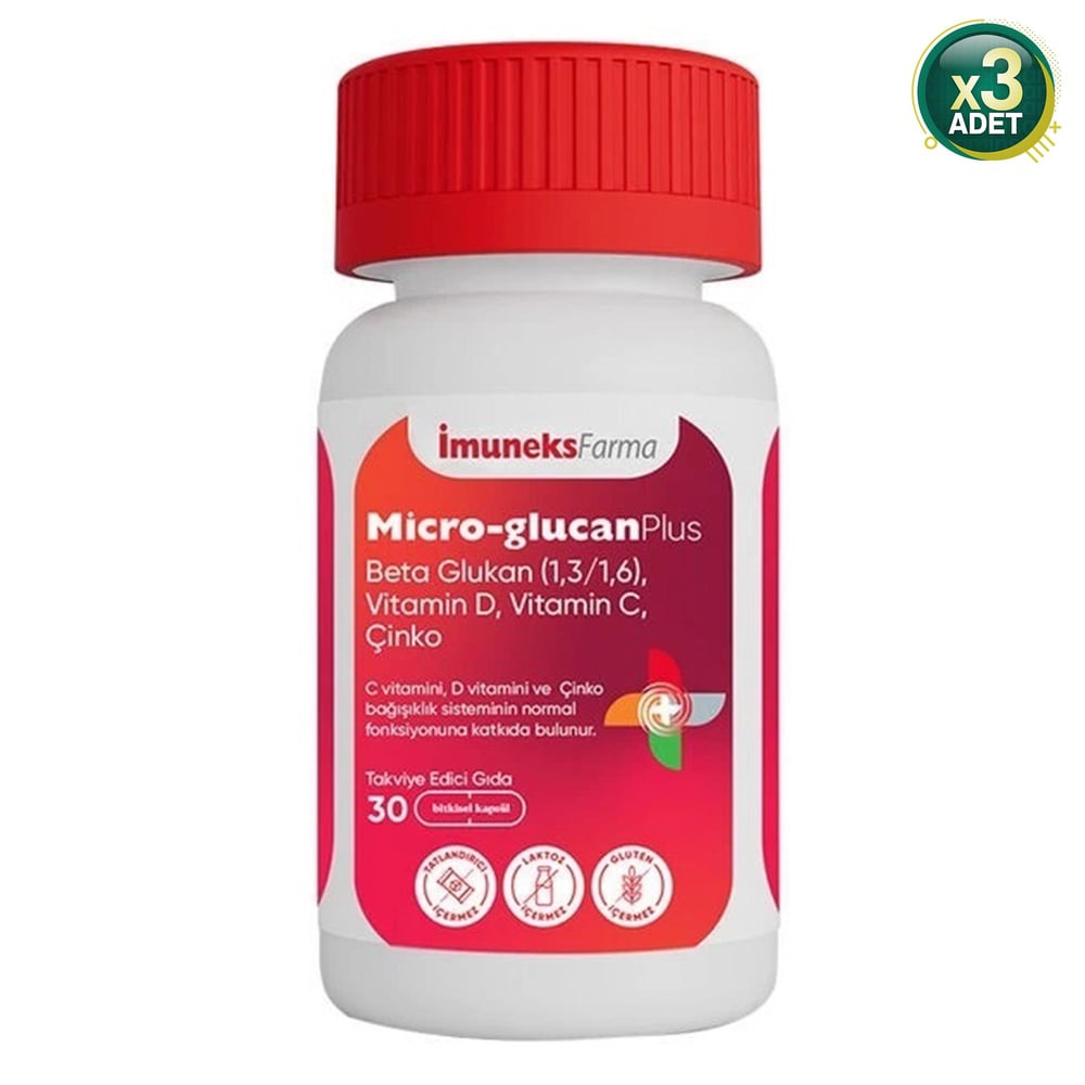 Imuneks Micro-Glucan Plus 30 Kapsül 3 Adet