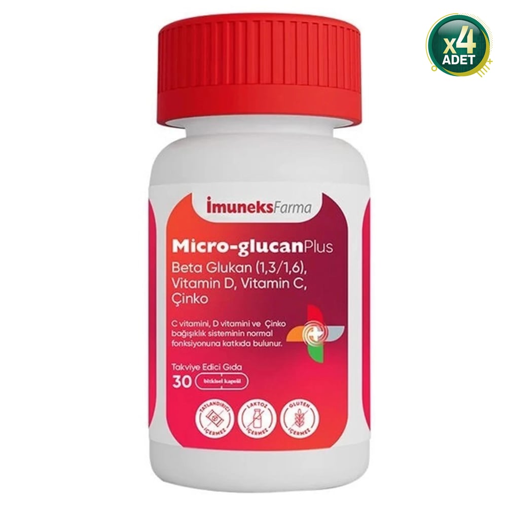 Imuneks Micro-Glucan Plus 30 Kapsül 4 Adet
