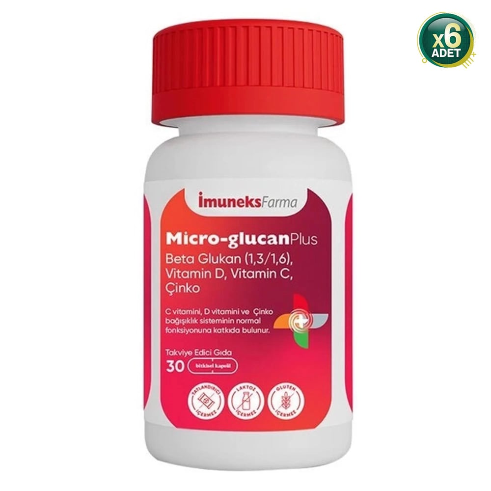 Imuneks Micro-Glucan Plus 30 Kapsül 6 Adet