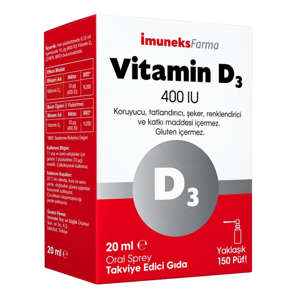 Imuneks Vitamin D3 400 IU Sprey 20 ml