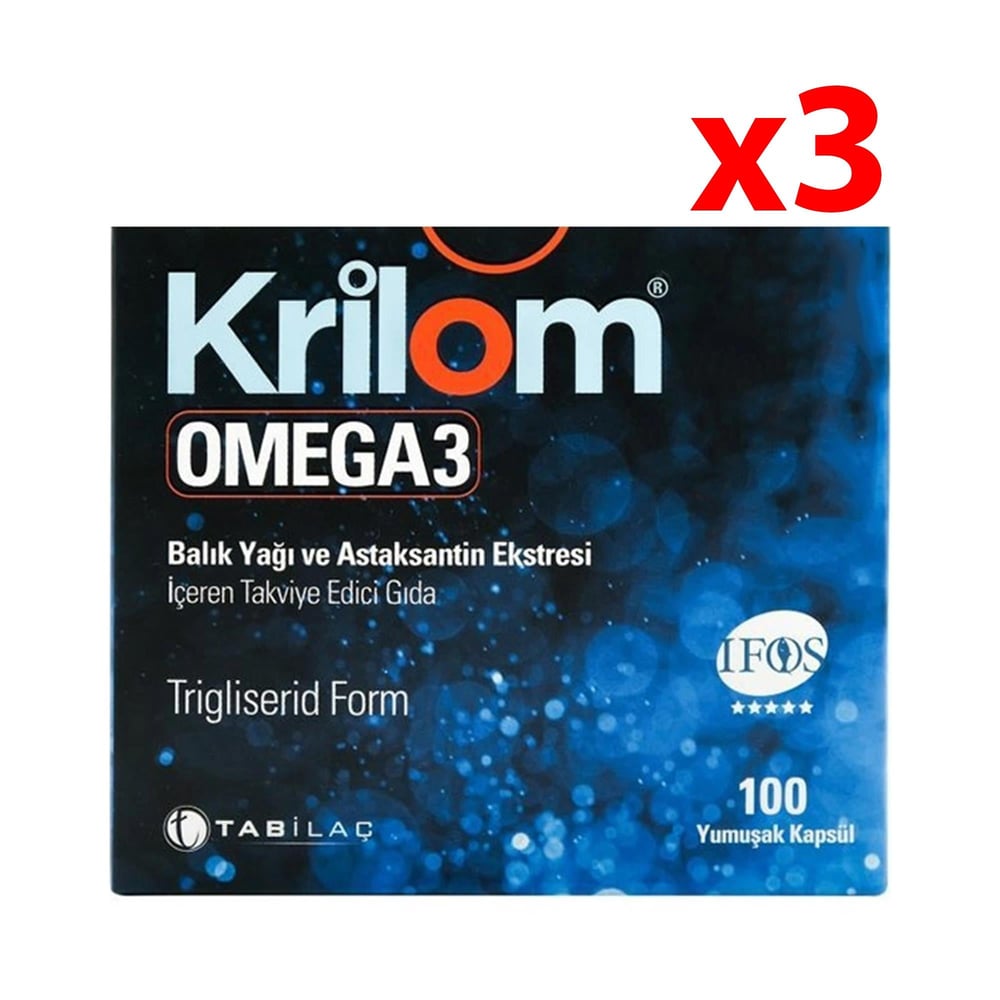 Krilom Omega 3 Yumuşak Kapsül 100 Kapsül 3 Adet