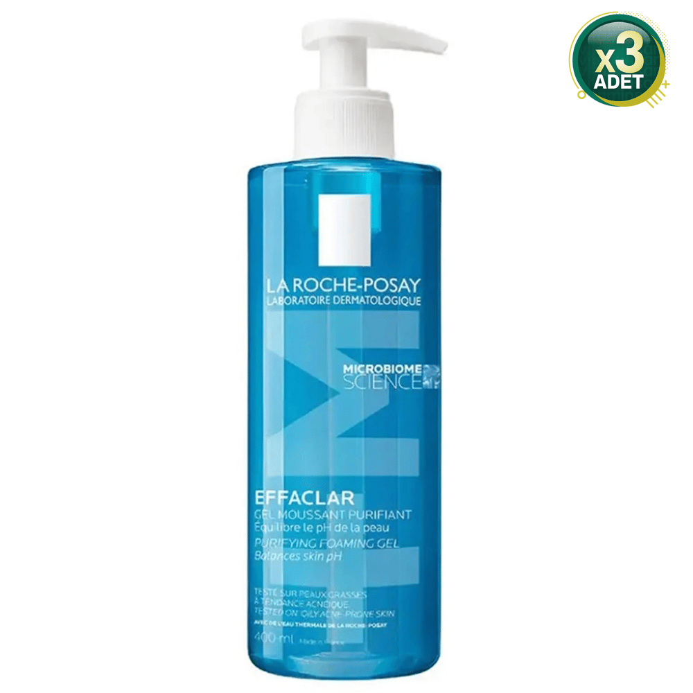 La Roche-Posay Effaclar 400 ml Yüz Temizleme Jeli 3 Adet