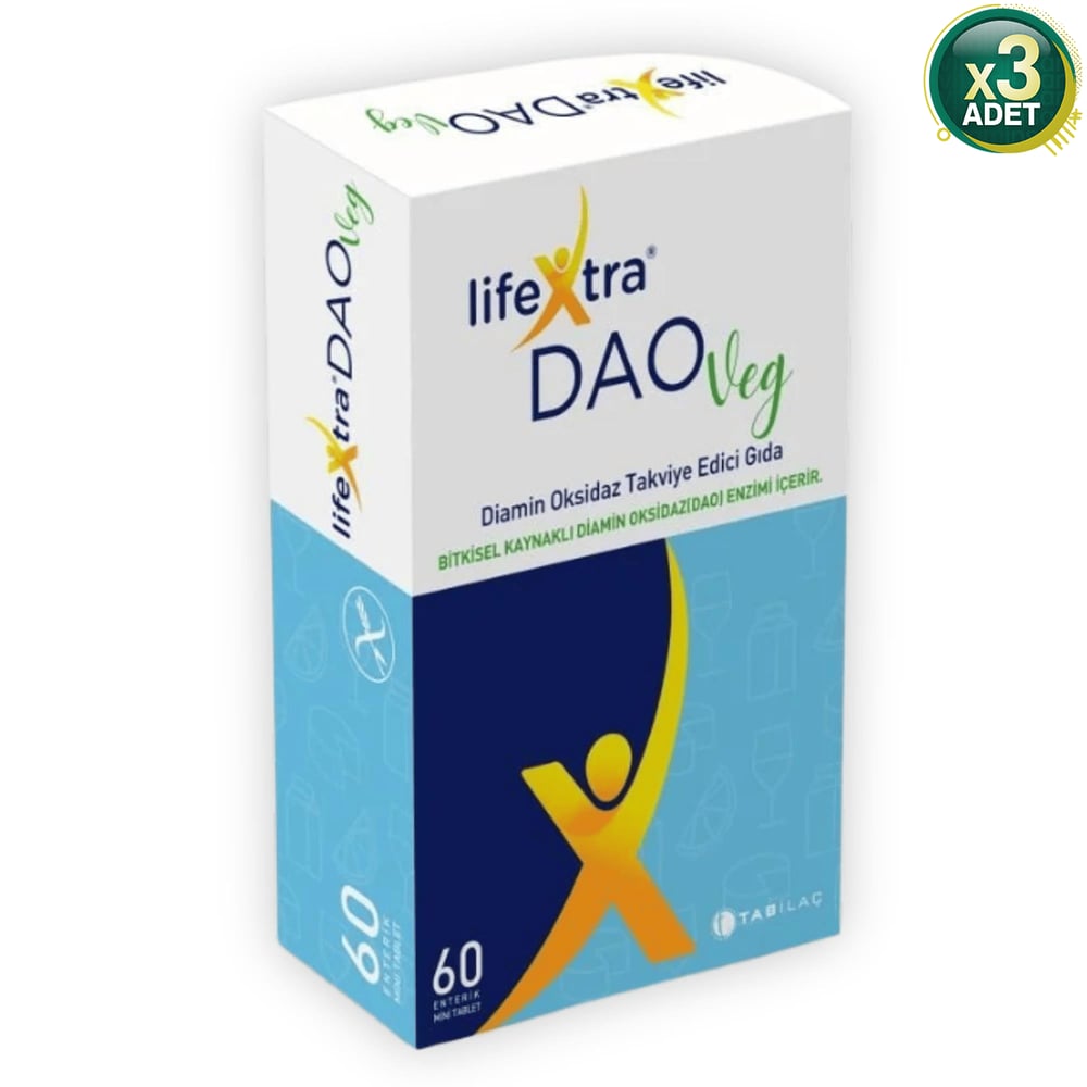 Lifextra Daoveg 60 Enterik Mini Tablet - 3 Adet (180 Tablet)