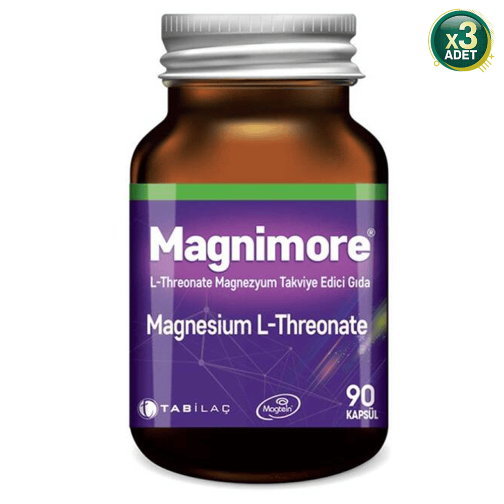 Magnimore Magnesium L-Threonate 60 Kapsül 3 Adet