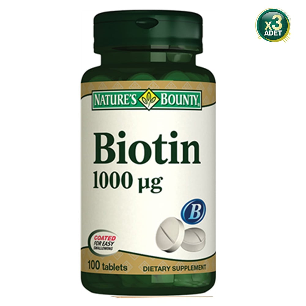 Nature's Bounty Biotin 1000 mcg 100 Tablet 3 Adet