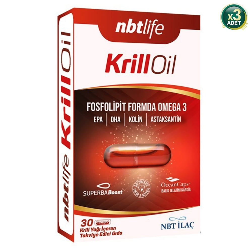 Nbt Life Krill Oil - Fosfolipit Form Omega 3 (Tekli Paket) ve Astaksantin - 30 Kapsül