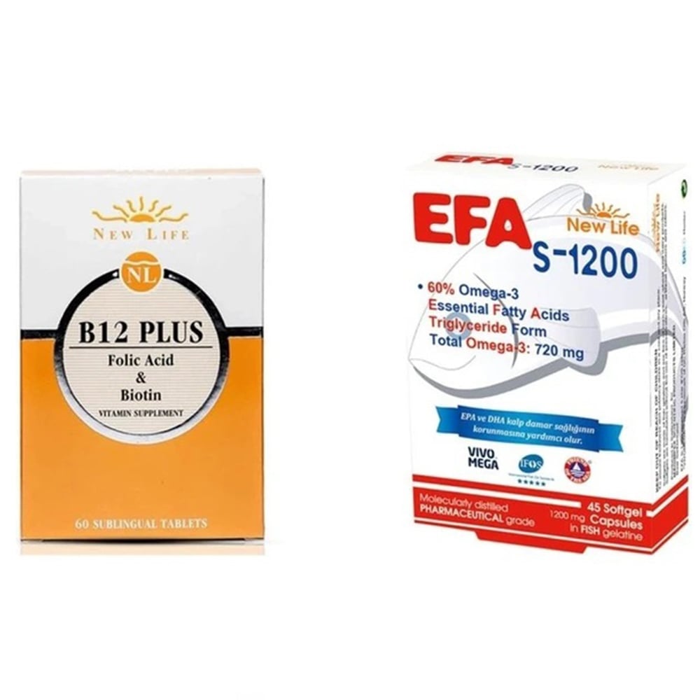 New Life B12 Plus 60 Tablet + EFA S-1200 45 Kapsül