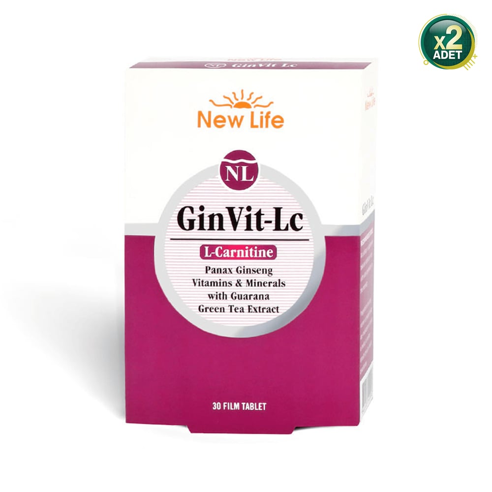 New Life GinVit-Lc L- Carnitine 30 Film Tablet 2 Adet