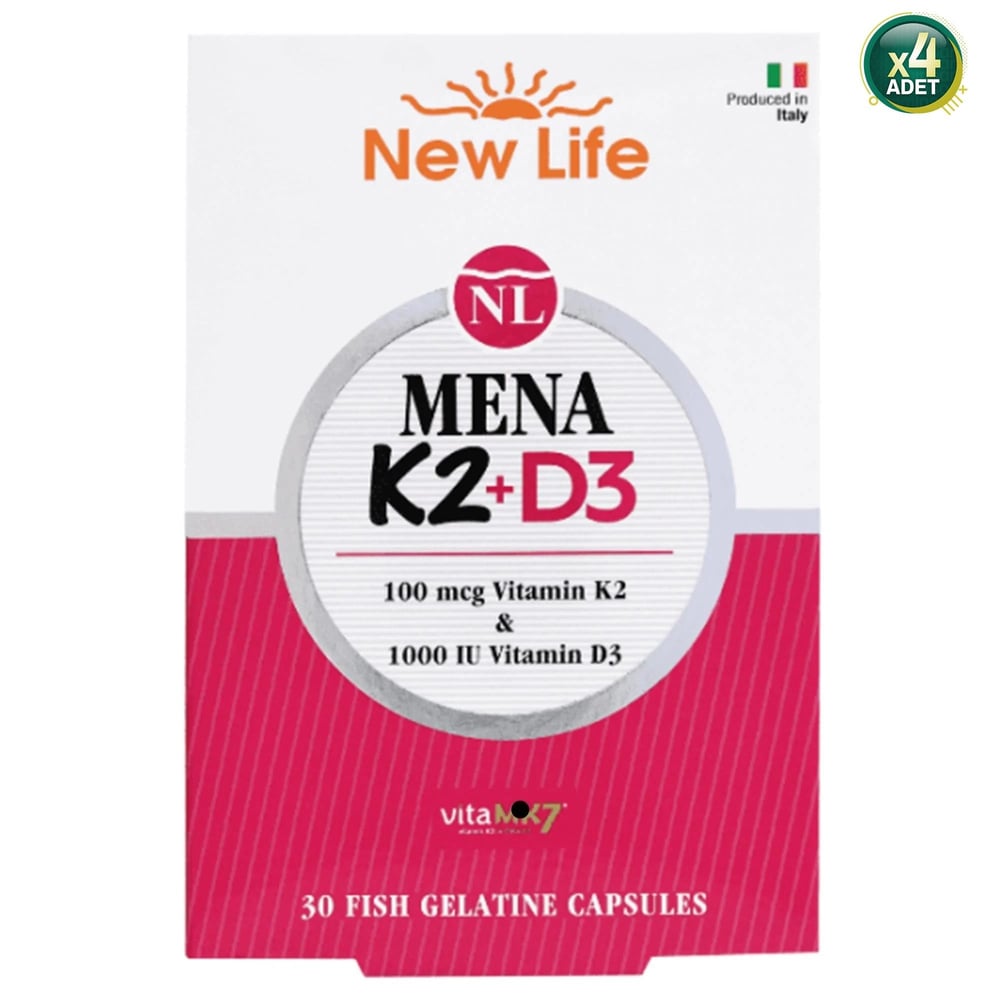 New Life Mena K2+D3 30 Kapsül 4'lü Paket