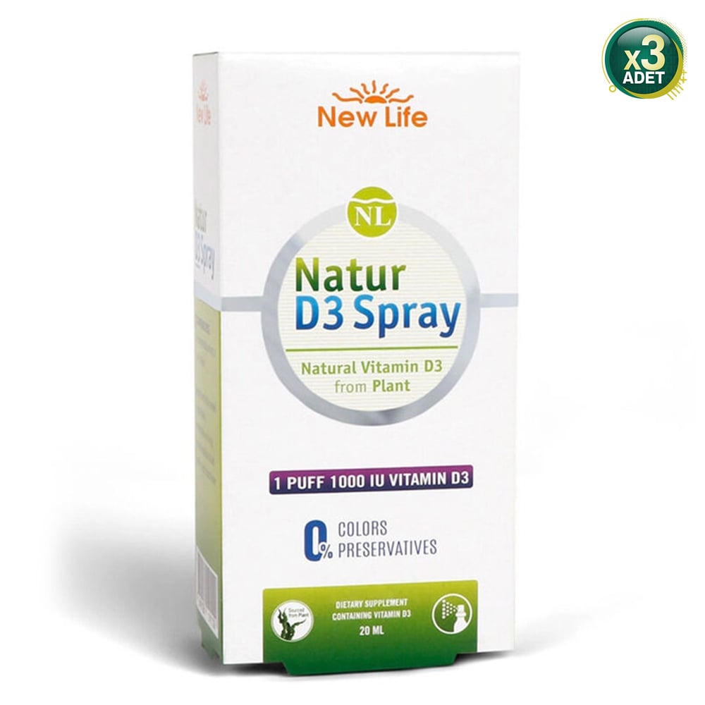 New Life Natur D3 Spray 20 ml 3 Adet