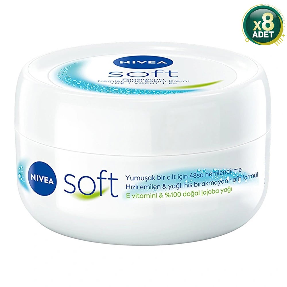 Nivea Soft Nemlendirici Bakım Kremi 200 ml 8 Adet